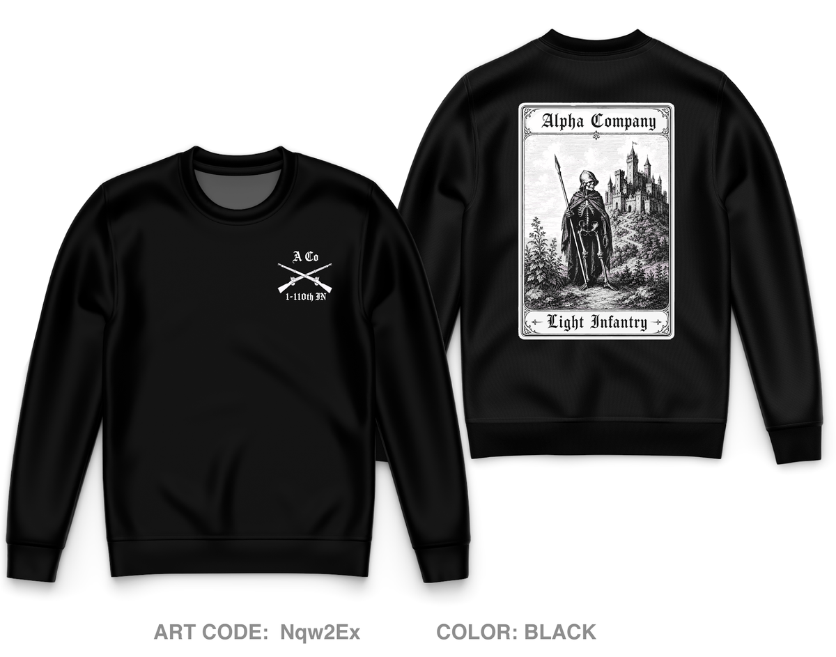 Alpha Company 1-110th Infantry Core Men's Crewneck Performance Sweatshirt - Nqw2Ex