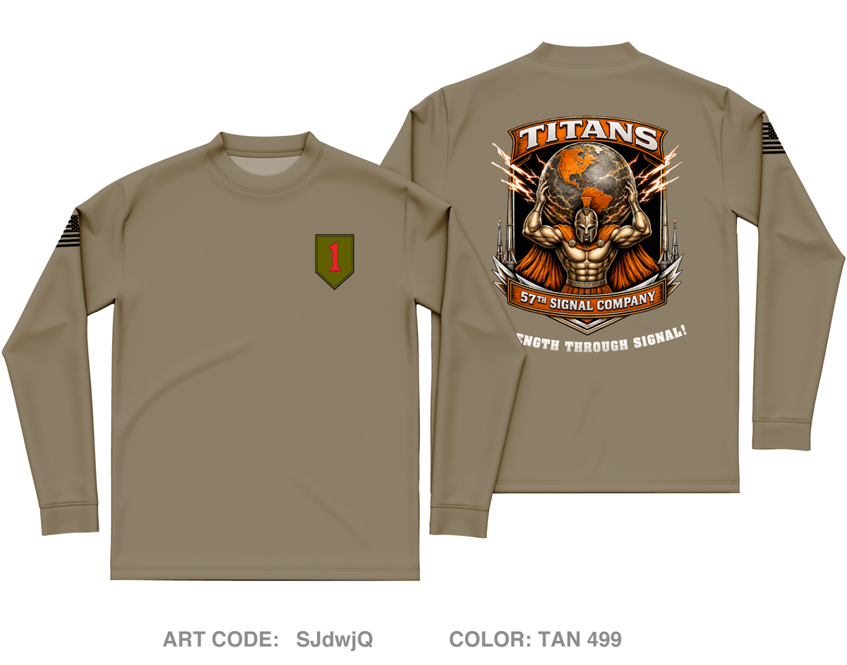 57th Signal Company, 101BSB, 1ABCT, 1ID Core Men's LS Performance Tee - SJdwjQ