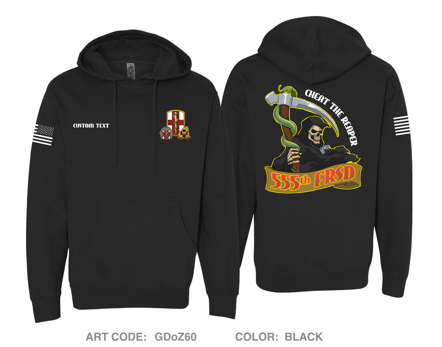 CUSTOM 555th FRSD Comfort Unisex Hooded Sweatshirt - GDoZ60