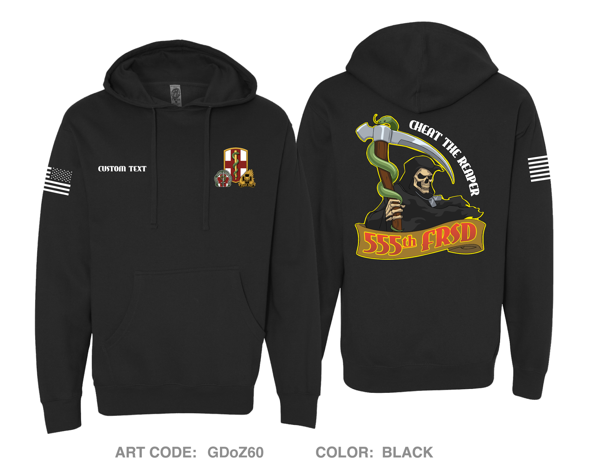 CUSTOM 555th FRSD Comfort Unisex Hooded Sweatshirt - GDoZ60