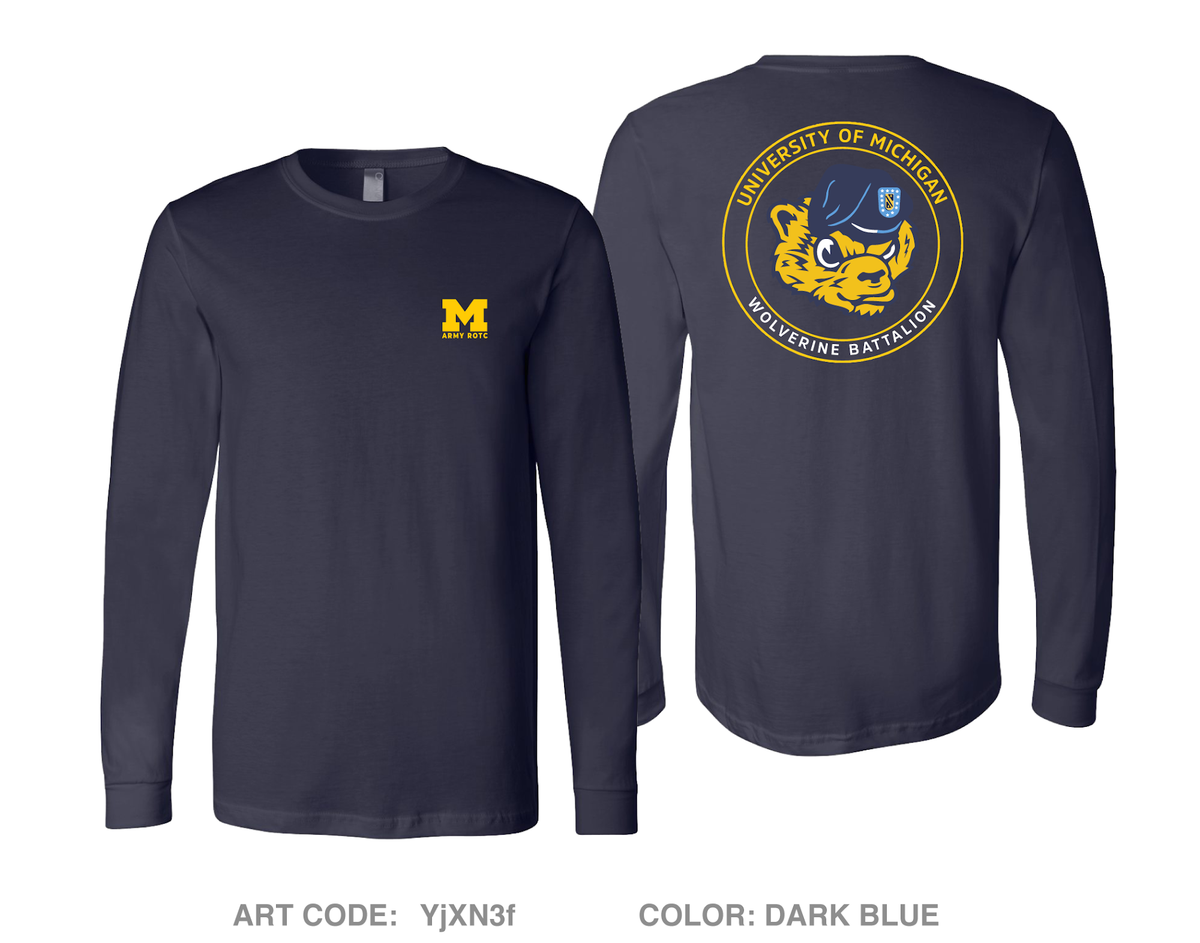 University of Michigan Army ROTC Comfort Unisex Cotton LS Tee - YjXN3f