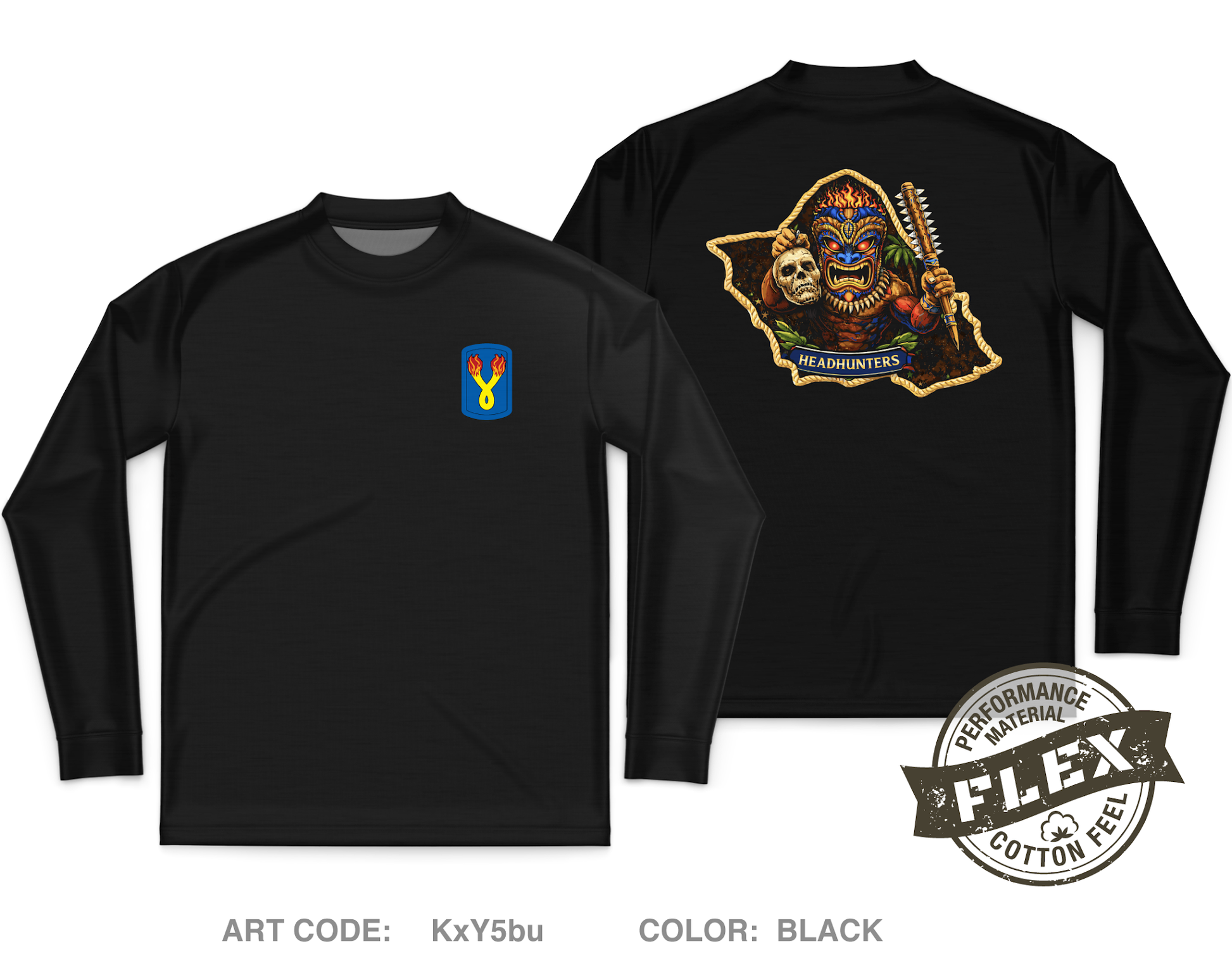 HHC, 196th IN BDE Core Men's LS Flex Performance Tee - KxY5bu