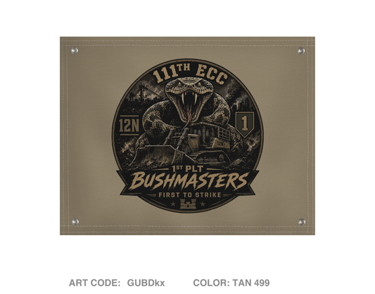 111th ECC 1st Platoon Bushmasters Banner Flag - GUBDkx