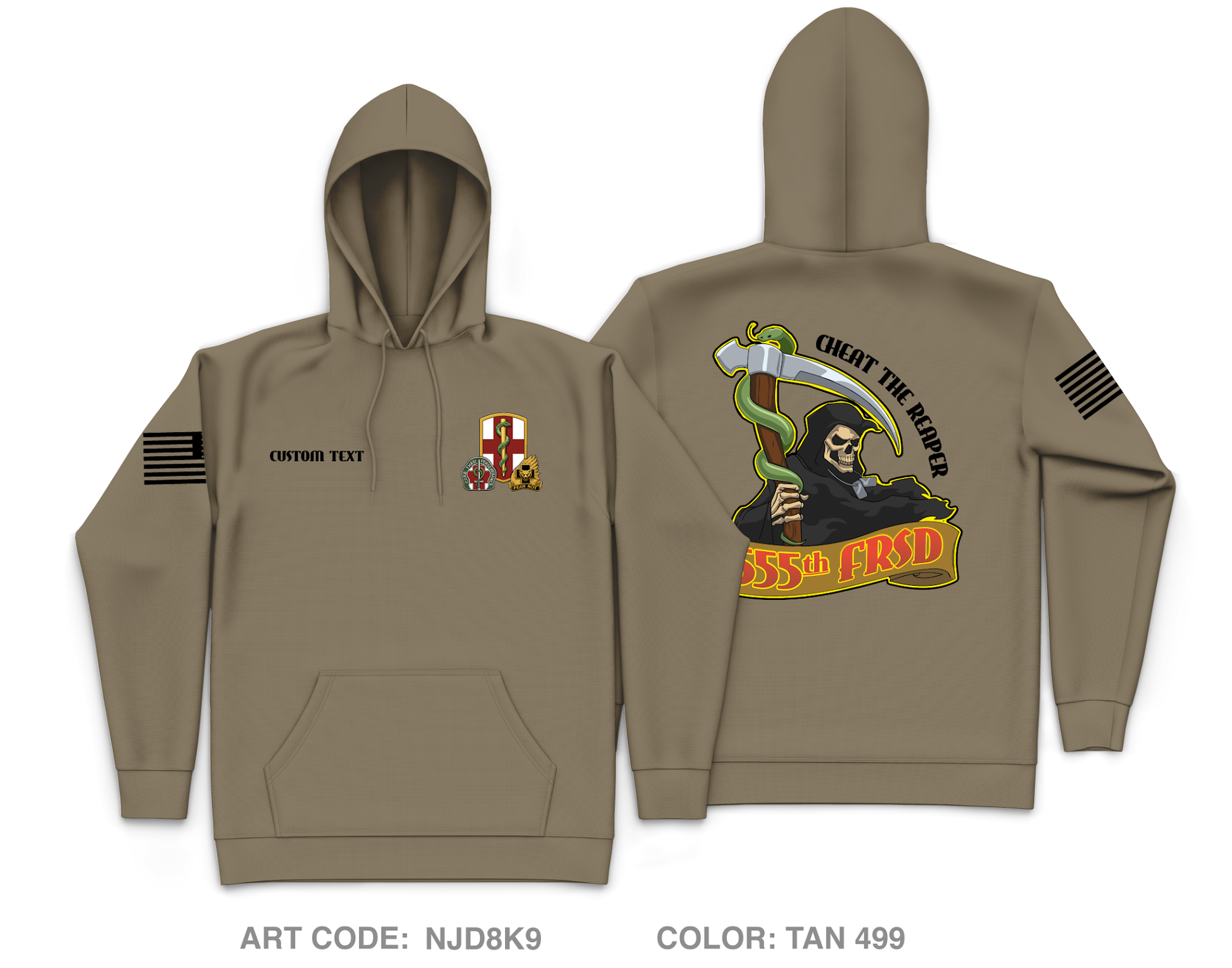 CUSTOM 555th FRSD Core Men's Hooded Performance Sweatshirt - NJD8K9