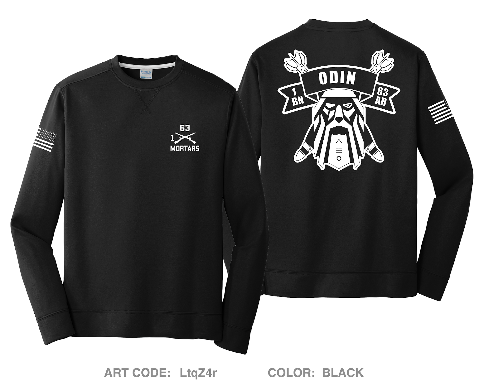 1-63AR Mortars HI-Tech Performance Crewneck Sweatshirt - LtqZ4r