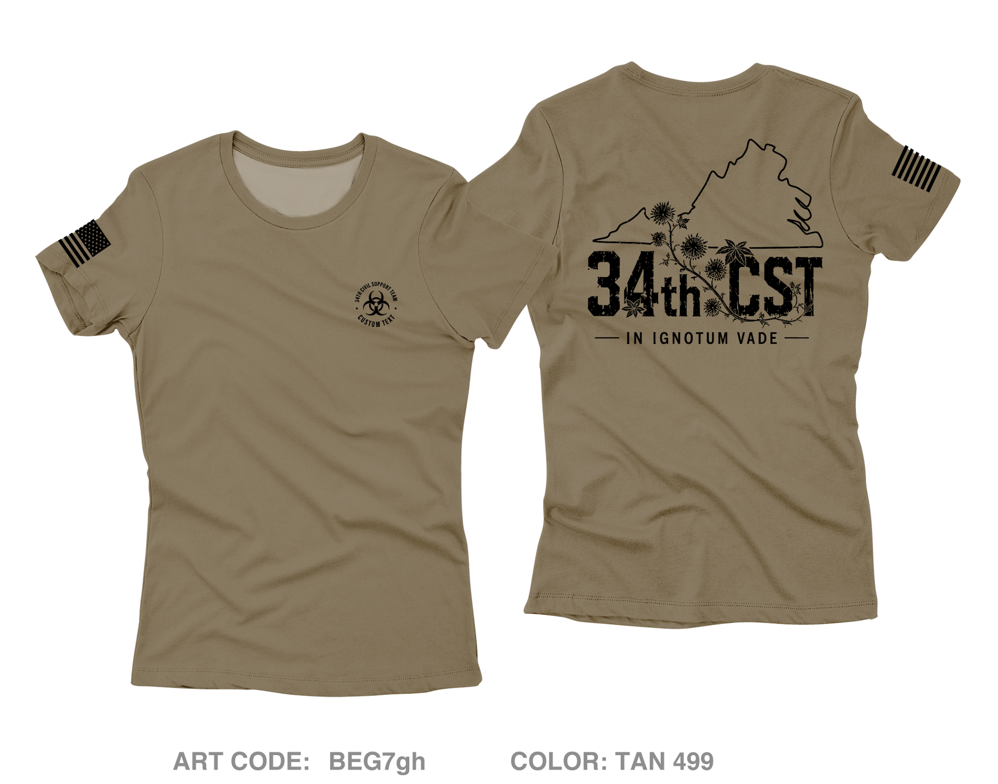 CUSTOM 34th Civil Support Team Core Women's SS Performance Tee - BEG7gh