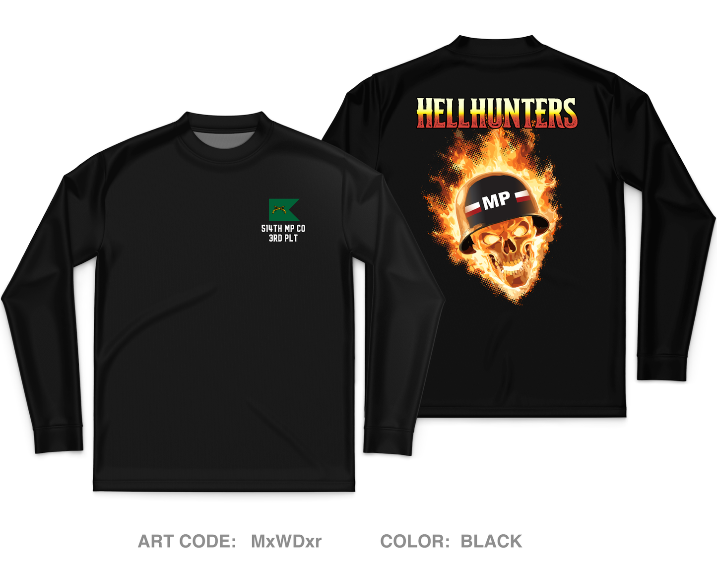Hellhunters Fundraising Collection Core Men's LS Performance Tee - MxWDxr