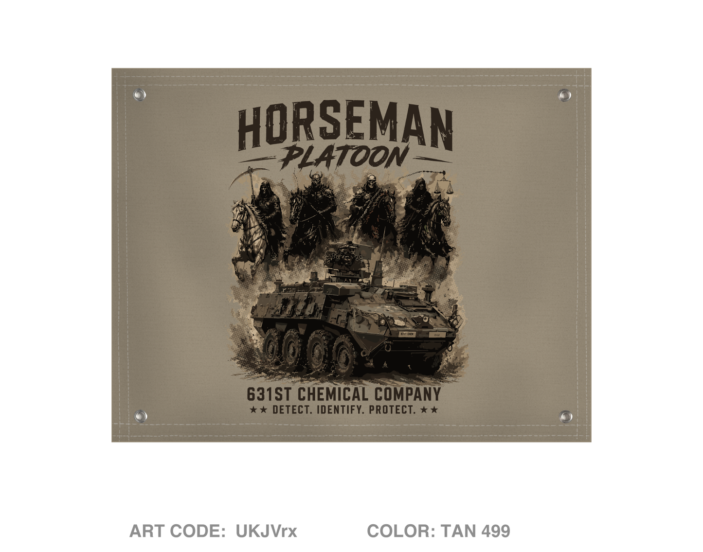 631st Chemical Company - Horseman Platoon Banner Flag - UKJVrx