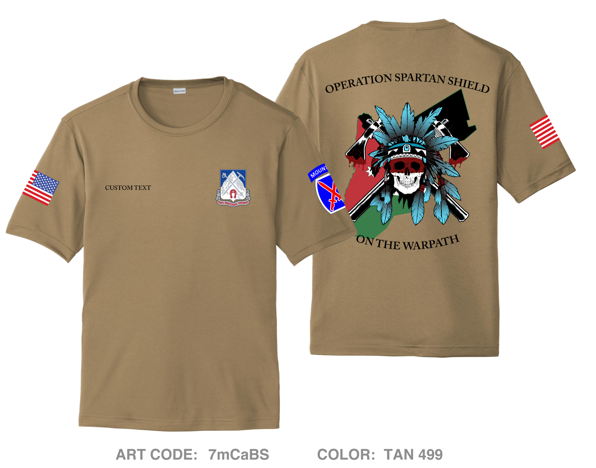 CUSTOM Comanche Company 2-87 IN Hi-Tech Performance Unisex SS Tee - 7mCaBS