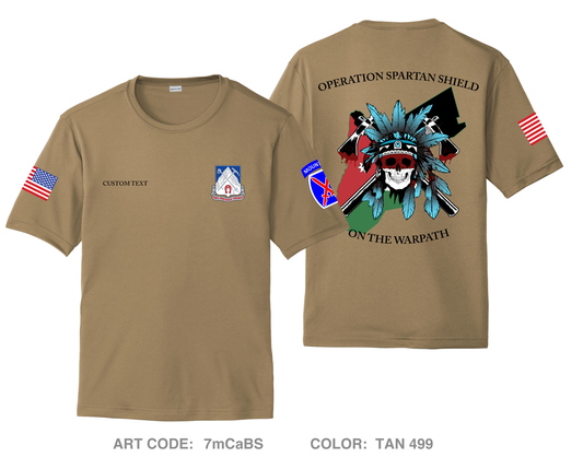CUSTOM Comanche Company 2-87 IN Hi-Tech Performance Unisex SS Tee - 7mCaBS