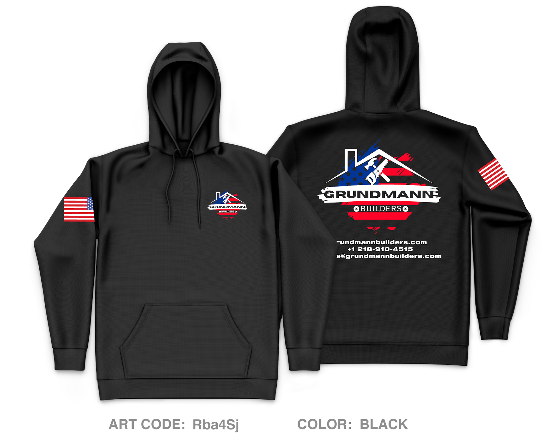 Grundmann Builders Core Men's Hooded Performance Sweatshirt - Rba4Sj