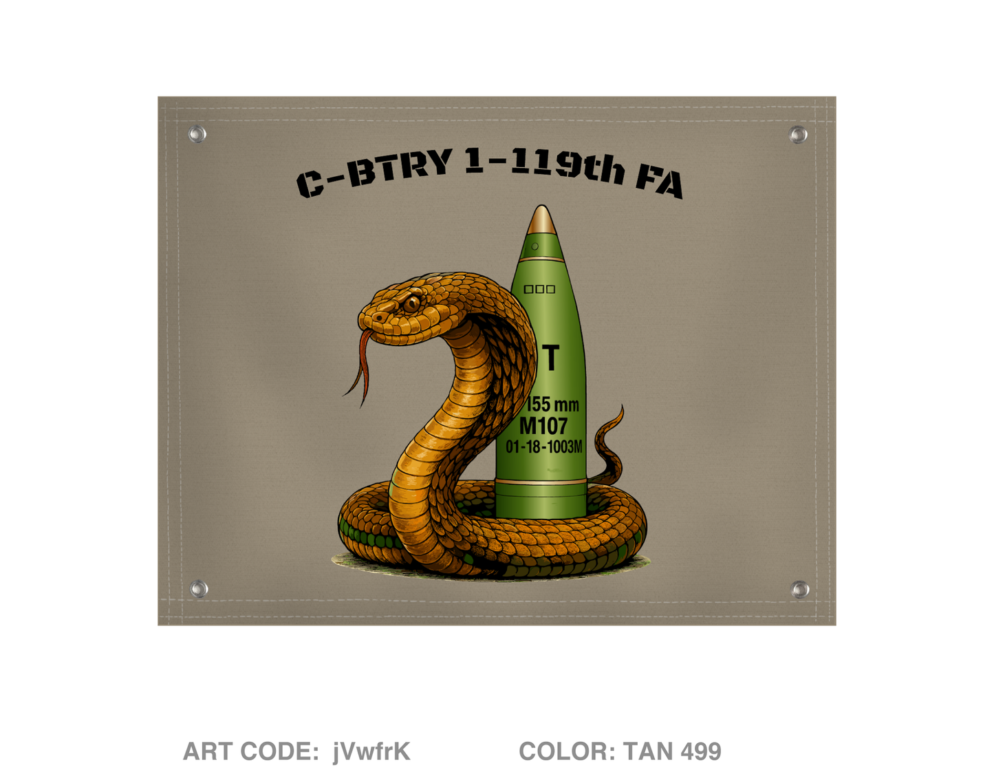 C-BTRY 1-119th FA Banner Flag - jVwfrK