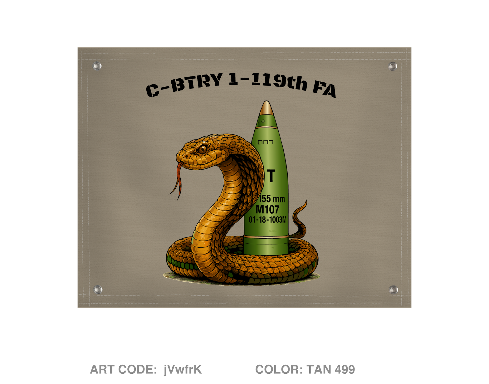 C-BTRY 1-119th FA Banner Flag - jVwfrK