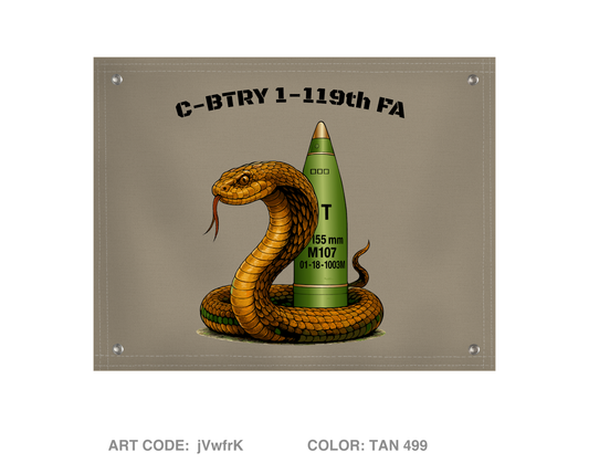 C-BTRY 1-119th FA Banner Flag - jVwfrK