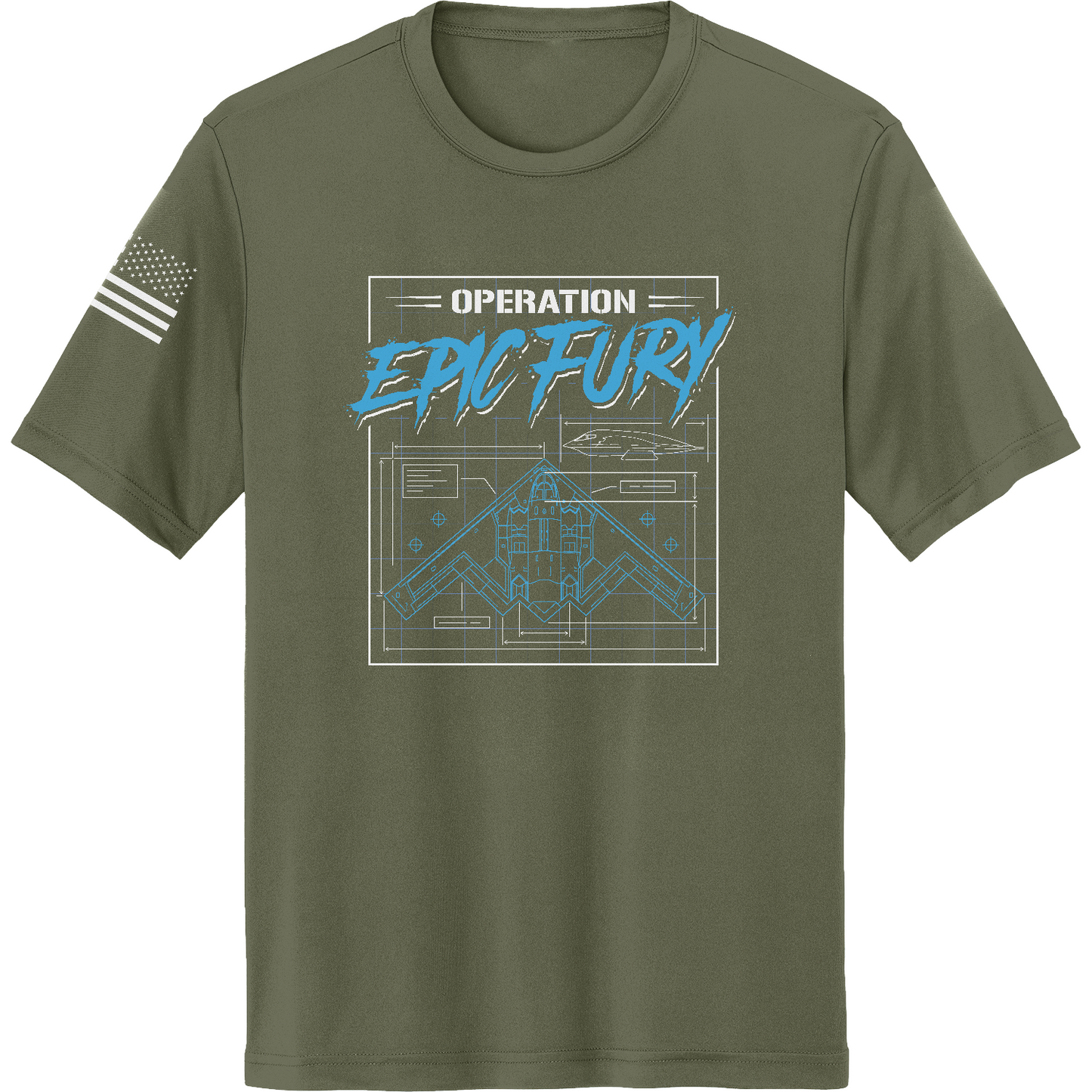 Operation Epic Fury Hi-Tech SS Performance Tee - Blueprint