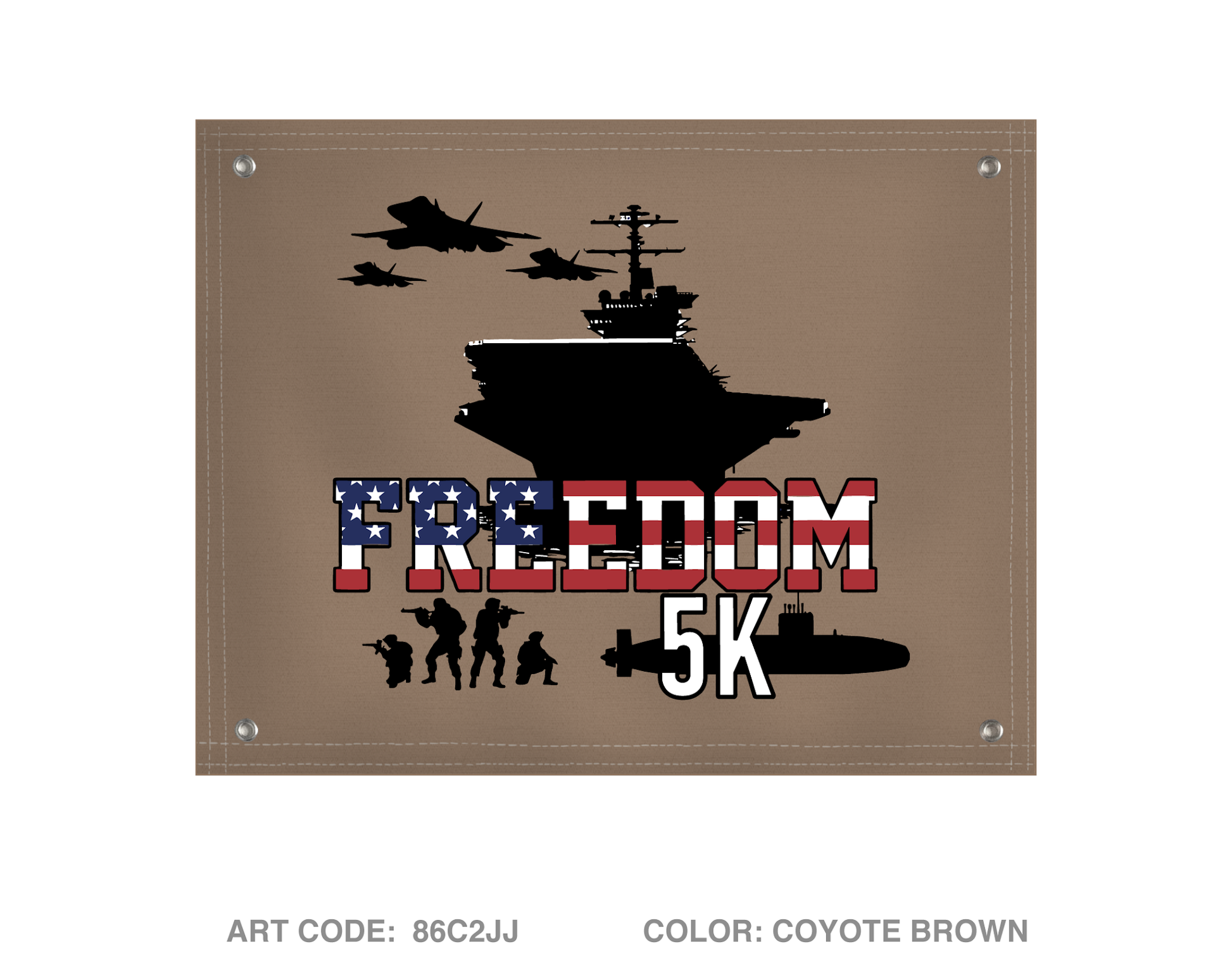 Navy and Marine Corps Freedom 5K Banner Flag - 86C2JJ