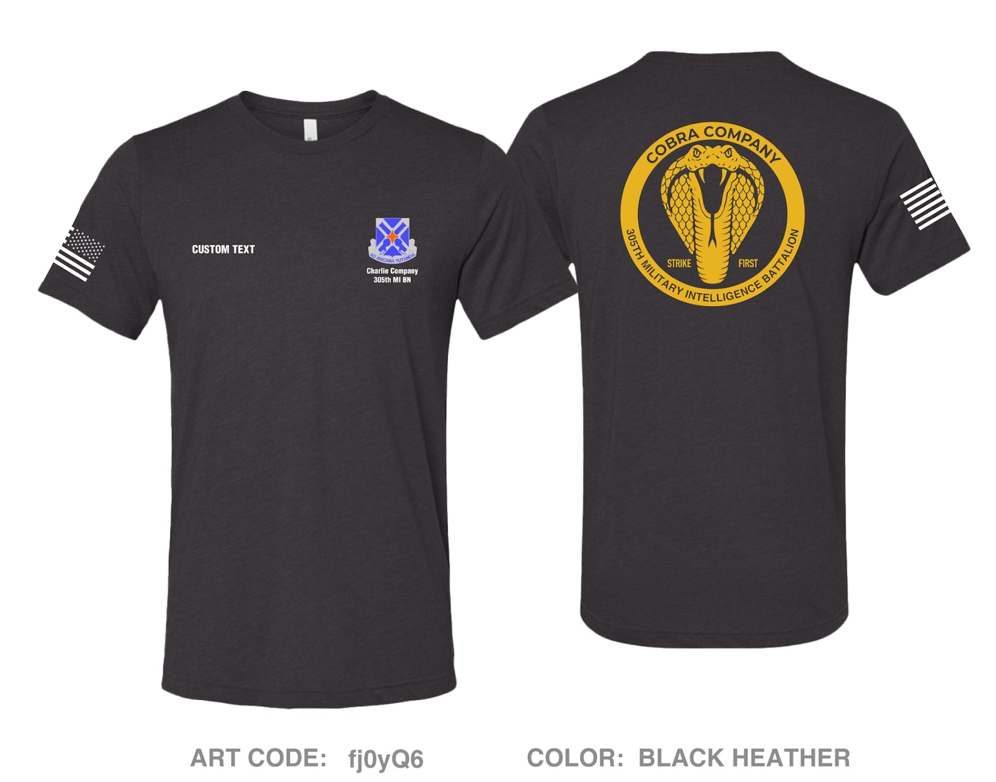 CUSTOM Charlie "Cobras" Company, 305th MI BN, 111th MI BDE Comfort Unisex Triblend SS Tee - fj0yQ6