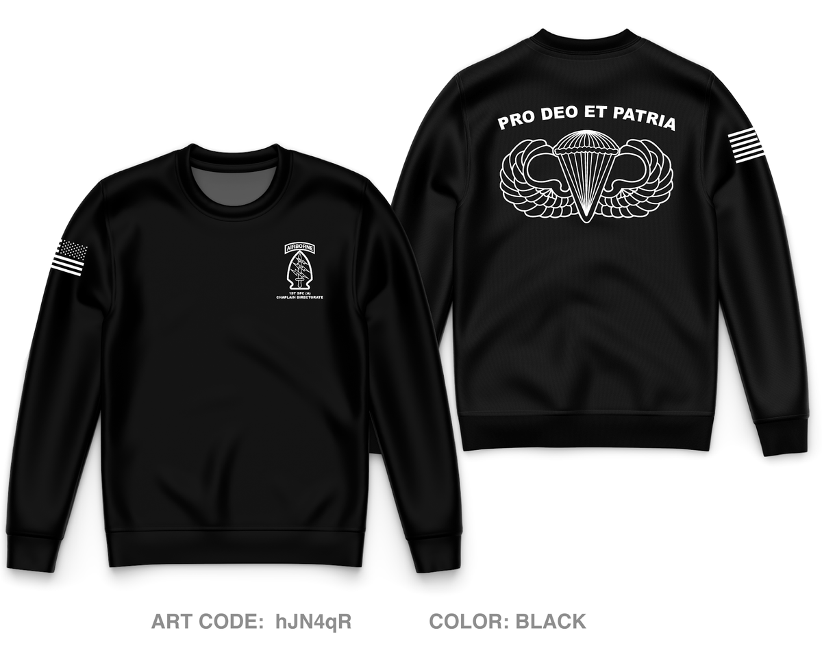 1st Special Forces Command Chaplain Section Core Men's Crewneck Performance Sweatshirt - hJN4qR