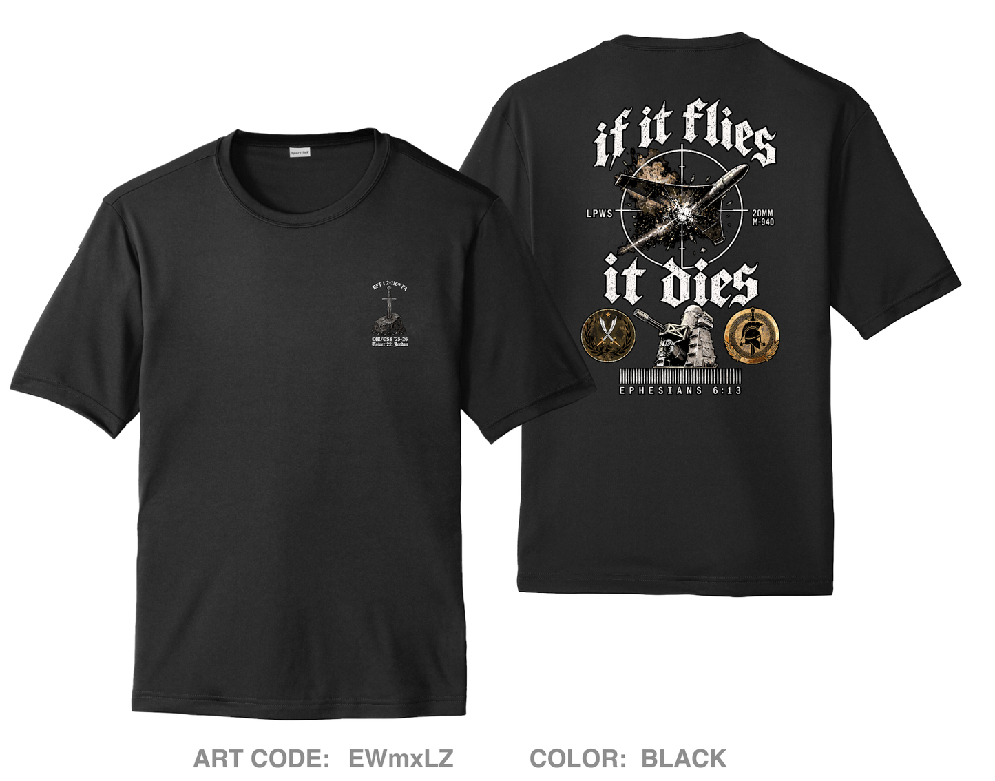 Det 1 2-116th FA Hi-Tech Performance Unisex SS Tee - EWmxLZ