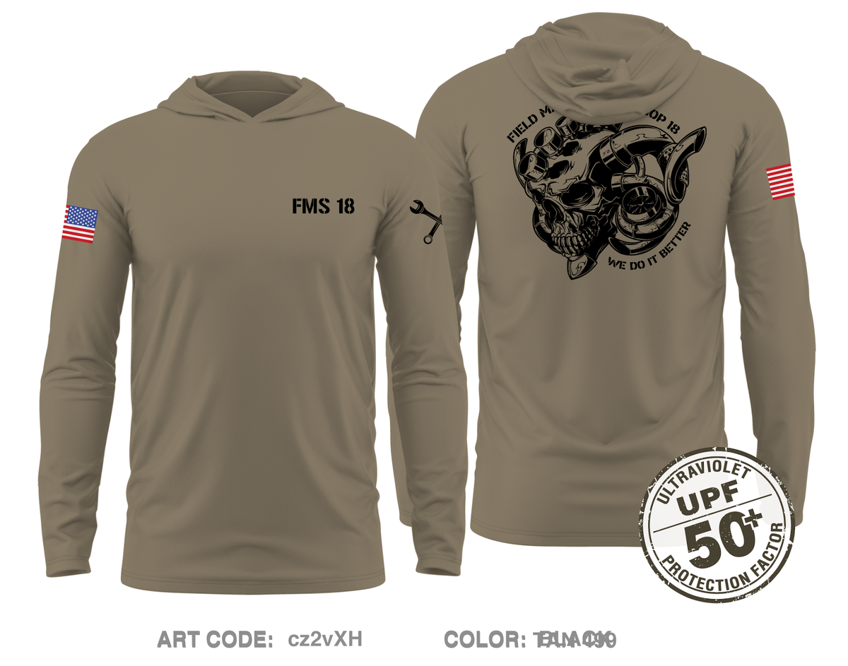 FMS 18 Core Men's UPF 50+ Hooded Performance LS Tee - cz2vXH