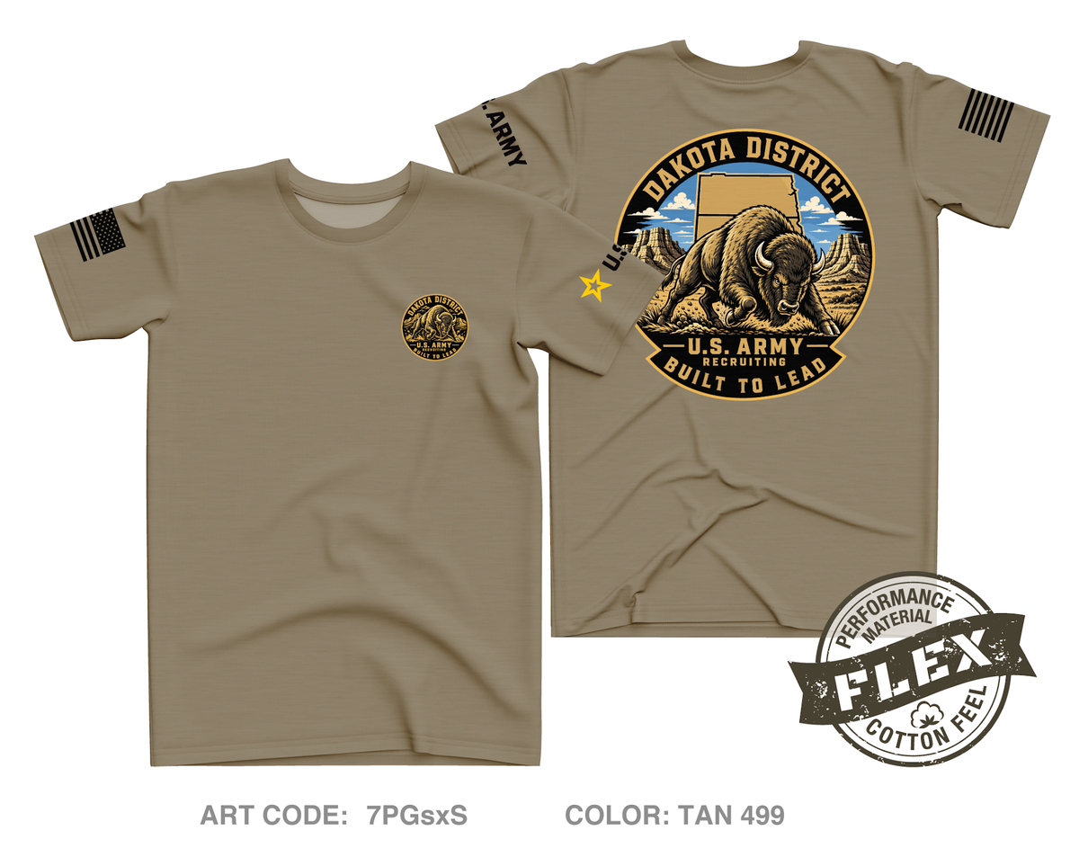 DAKOTA DISTRICT ARMY RECRUITING Core Men's SS Flex Performance Tee - 7PGsxS