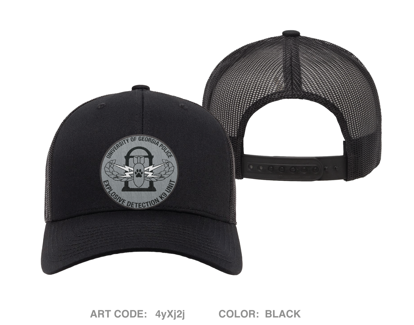 University of Georgia EOD K9 Unit Embroidered Snapback Trucker Cap - 4yXj2j