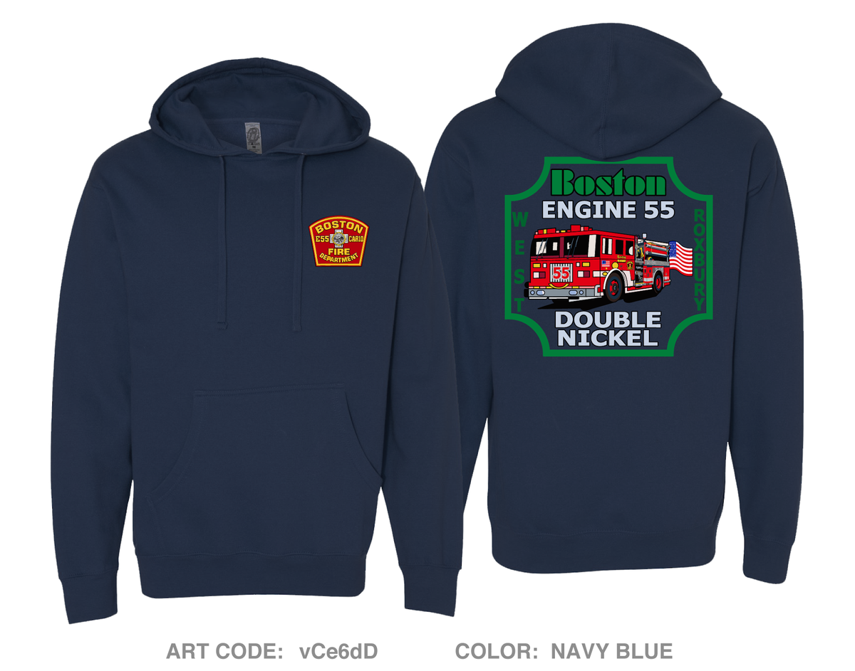 BOSTON FIRE DEPARTMENT E55/CAR10 Comfort Unisex Hooded Sweatshirt - vCe6dD