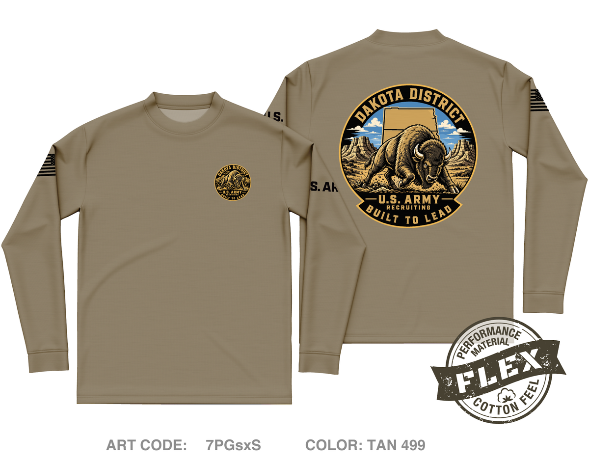 DAKOTA DISTRICT ARMY RECRUITING Core Men's LS Flex Performance Tee - 7PGsxS