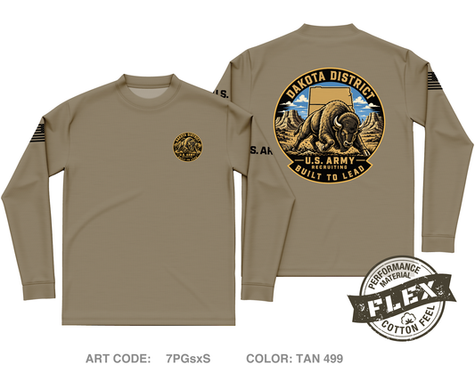 DAKOTA DISTRICT ARMY RECRUITING Core Men's LS Flex Performance Tee - 7PGsxS