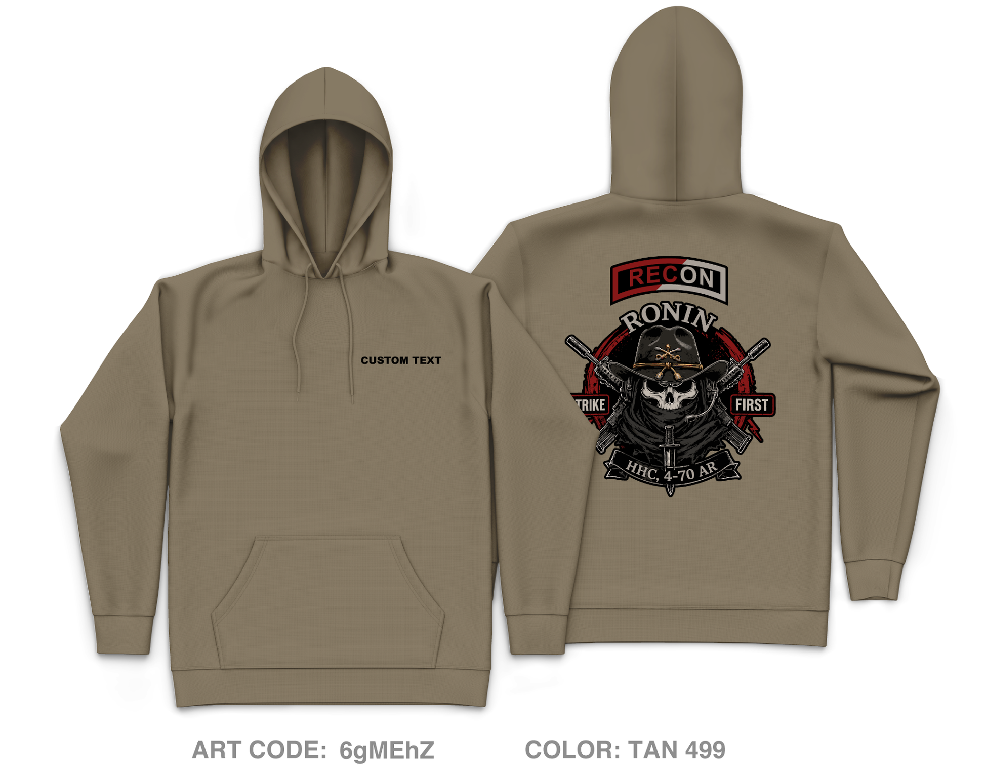 CUSTOM RECON 4-70AR Core Men's Hooded Performance Sweatshirt - 6gMEhZ