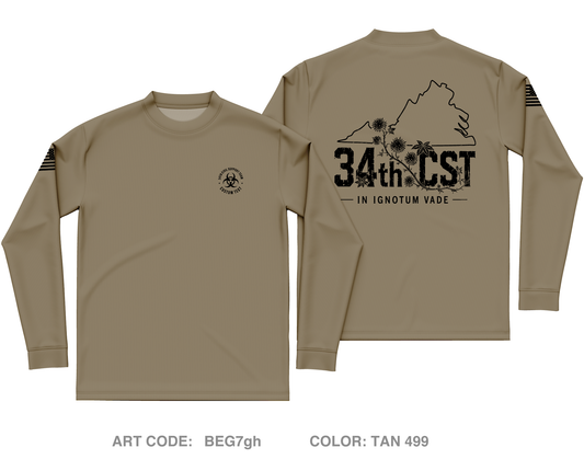 CUSTOM 34th Civil Support Team Core Men's LS Performance Tee - BEG7gh