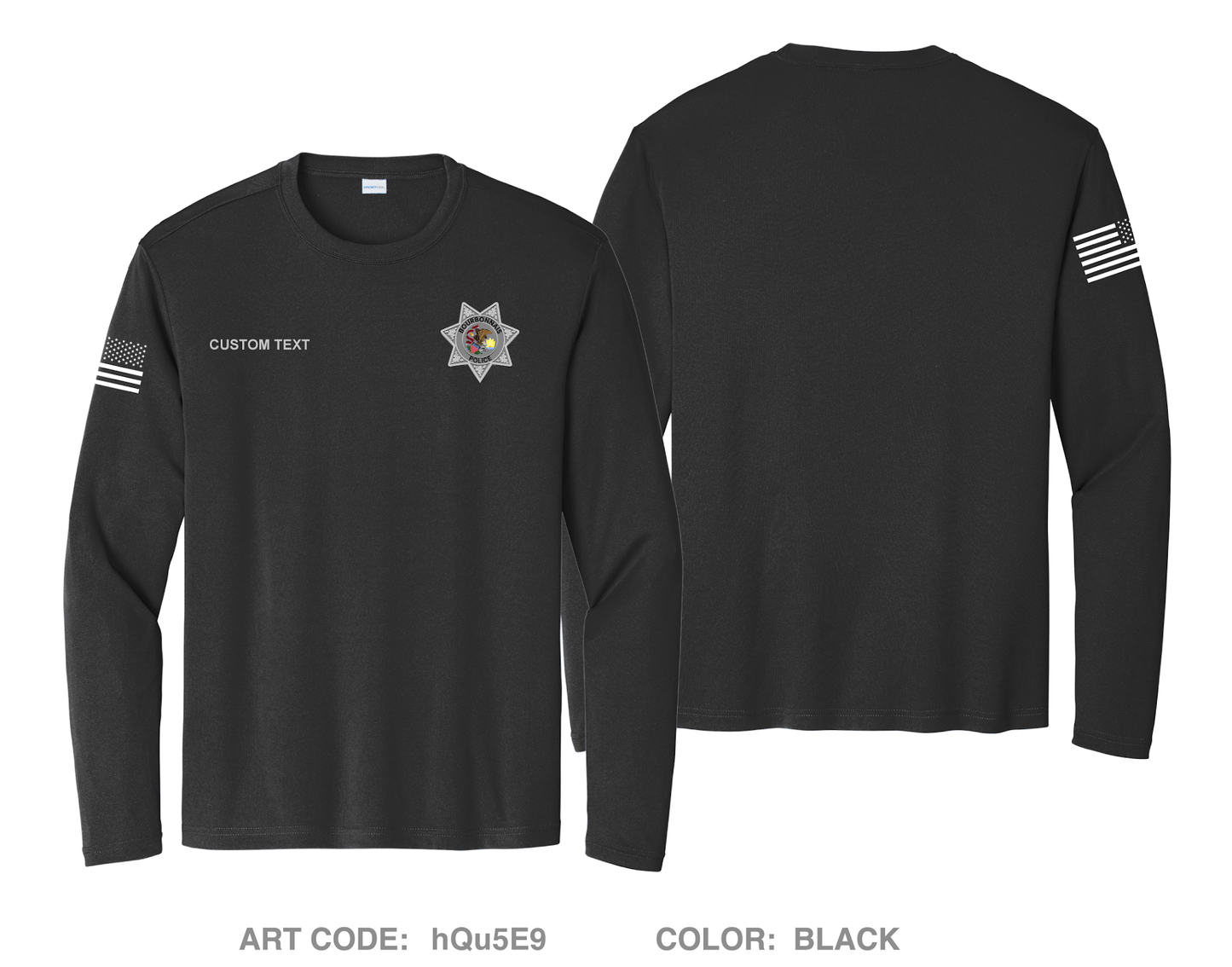 CUSTOM Bourbonnais Police Hi-Tech Performance Unisex LS Tee - hQu5E9