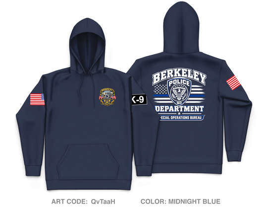 Berkeley Police Department Core Men's Hooded Performance Sweatshirt - QvTaaH