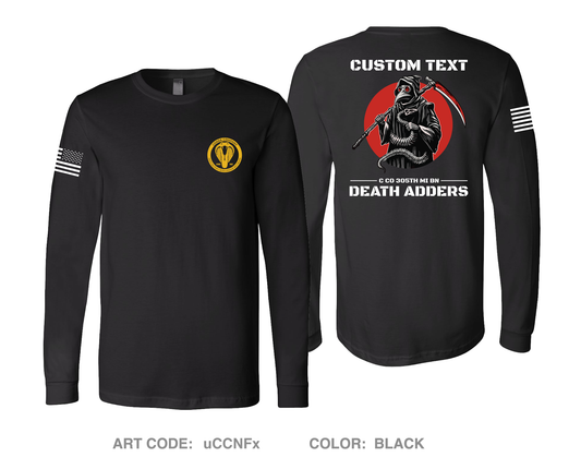 CUSTOM Death Adder Platoon C Co 305th Comfort Unisex Cotton LS Tee - uCCNFx