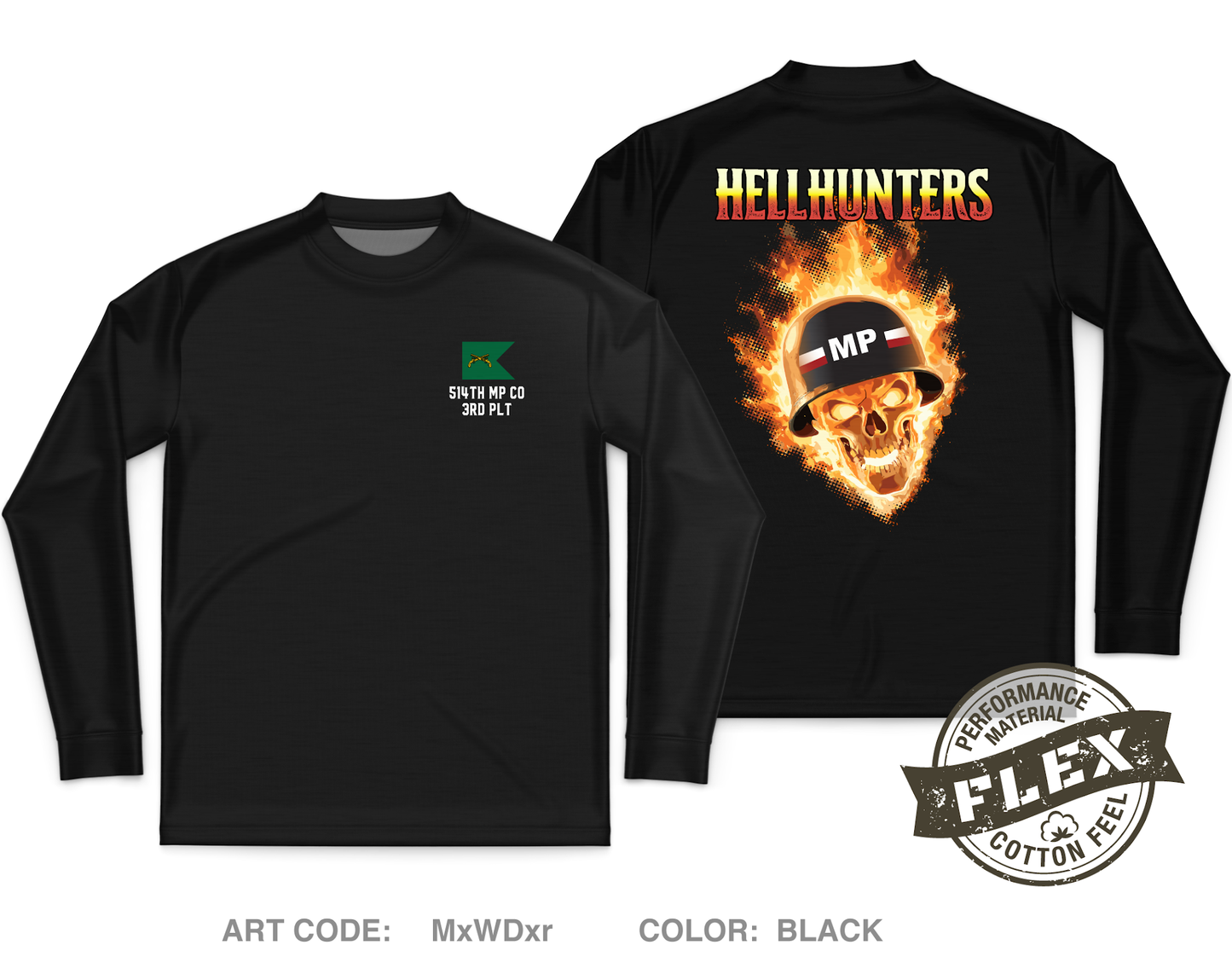 Hellhunters Fundraising Collection Core Men's LS Flex Performance Tee - MxWDxr