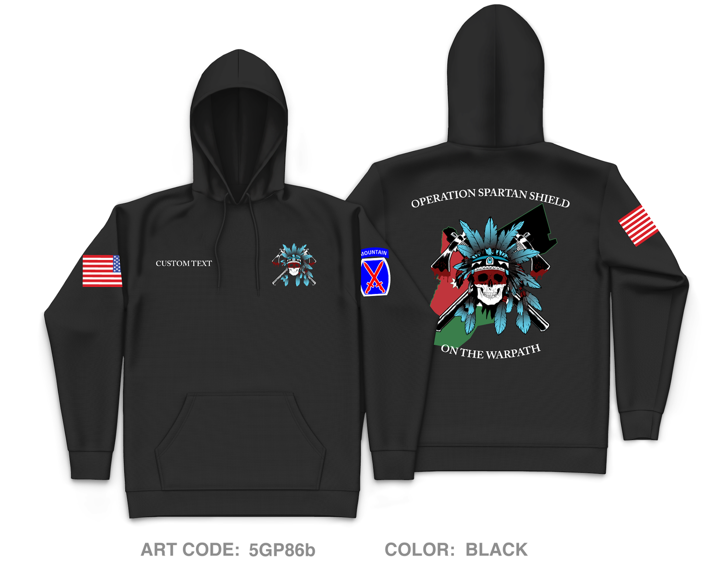 CUSTOM Comanche Company 2-87 IN Core Men's Hooded Performance Sweatshirt - 5GP86b
