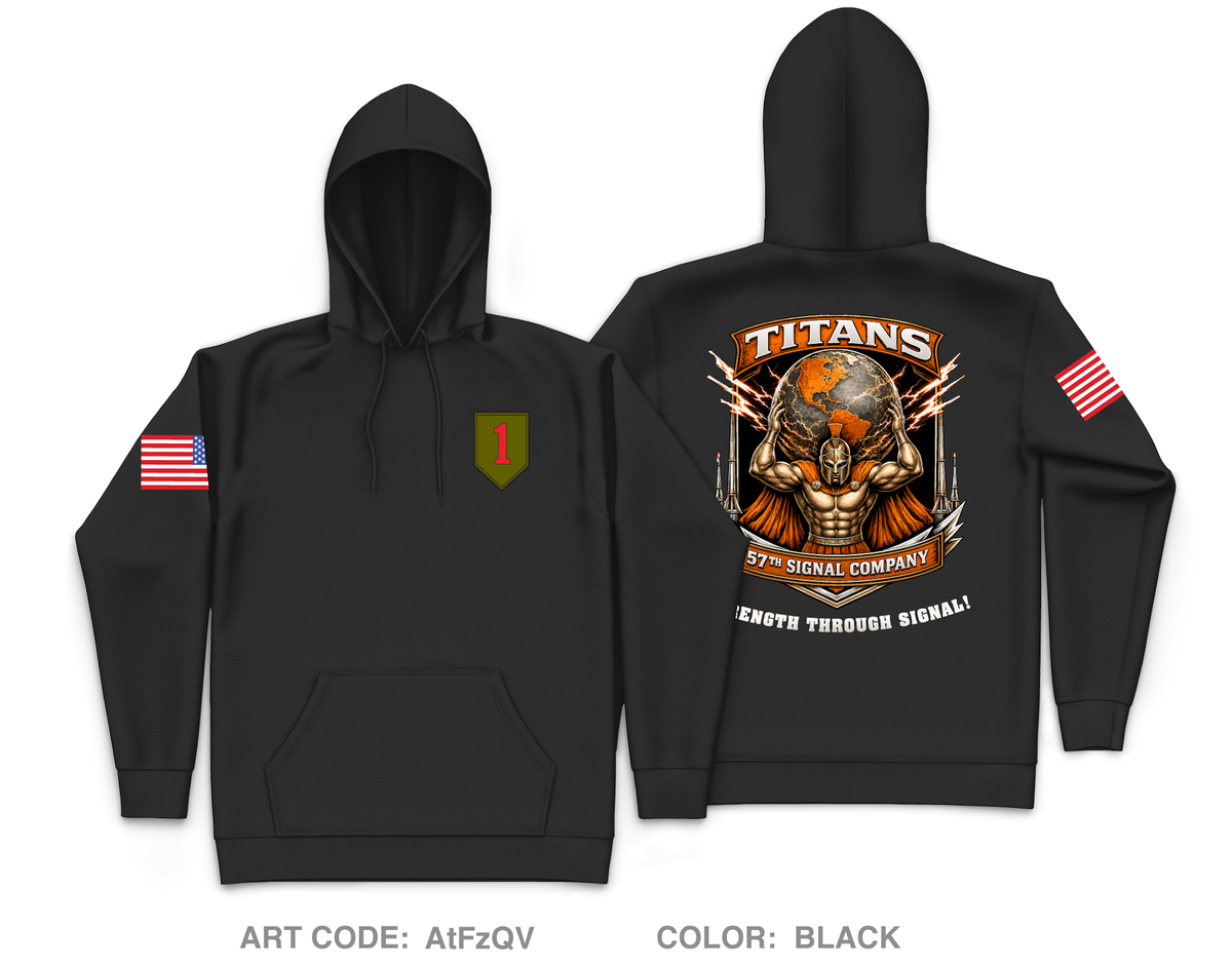 57th Signal Company, 101BSB, 1ABCT, 1ID Fundraising Collection Core Men's Hooded Performance Sweatshirt - AtFzQV