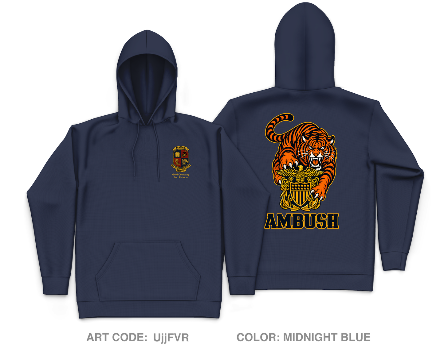 University of Memphis NROTC Core Men's Hooded Performance Sweatshirt - UjjFVR