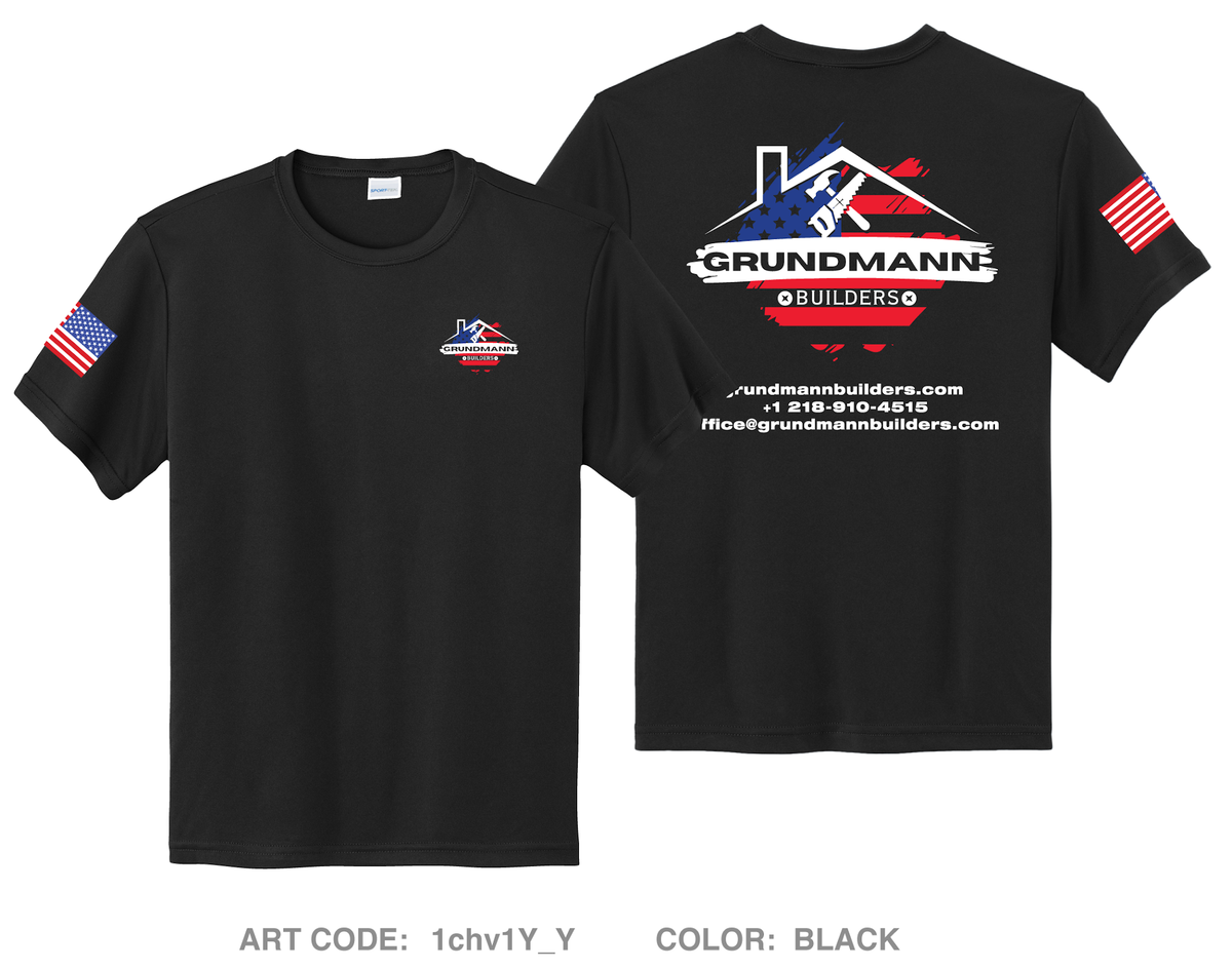 Grundmann Builders Hi-Tech Performance Unisex Youth SS Tee - 1chv1Y_Y