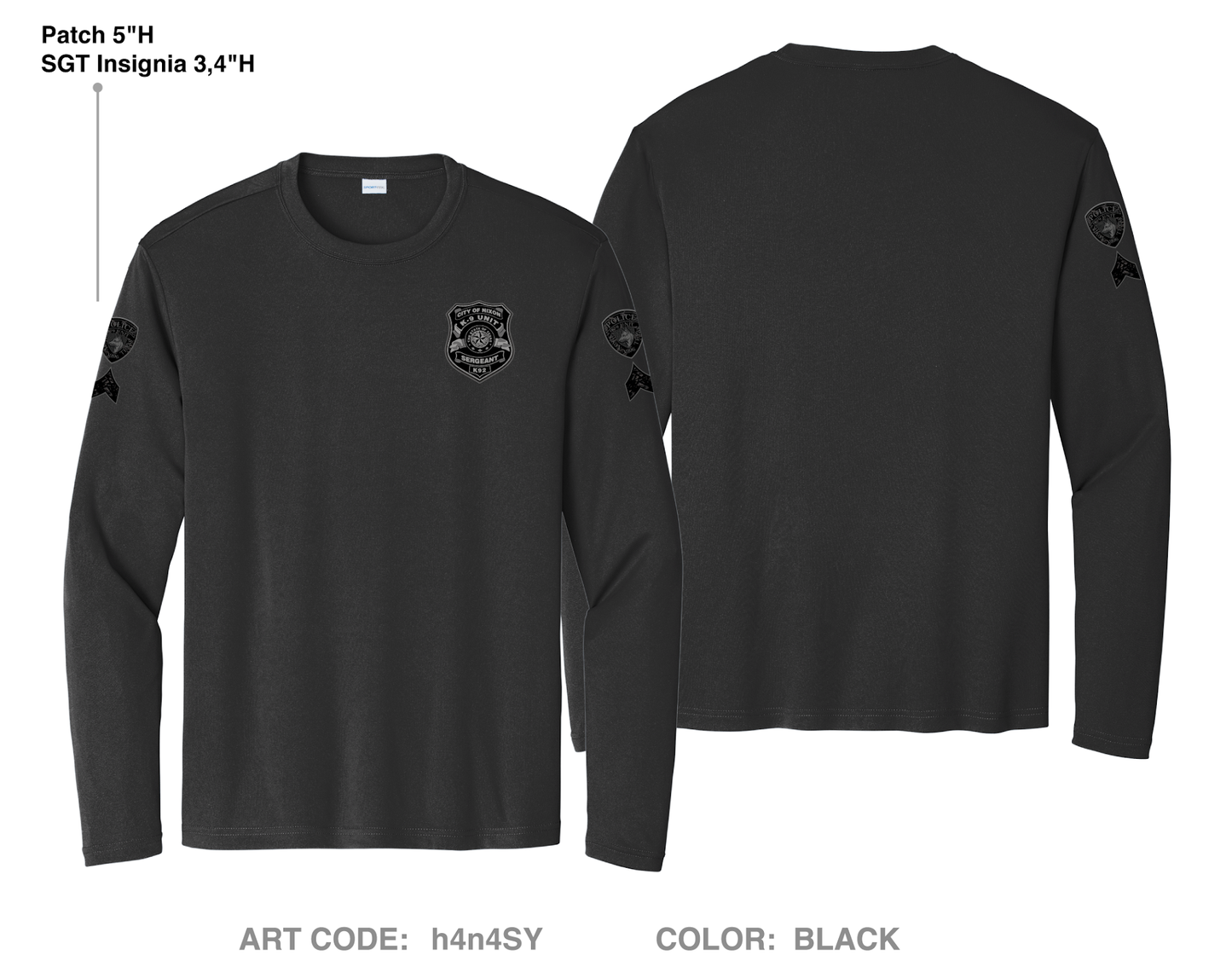 Nixon Police K9 Hi-Tech Performance Unisex LS Tee - h4n4SY