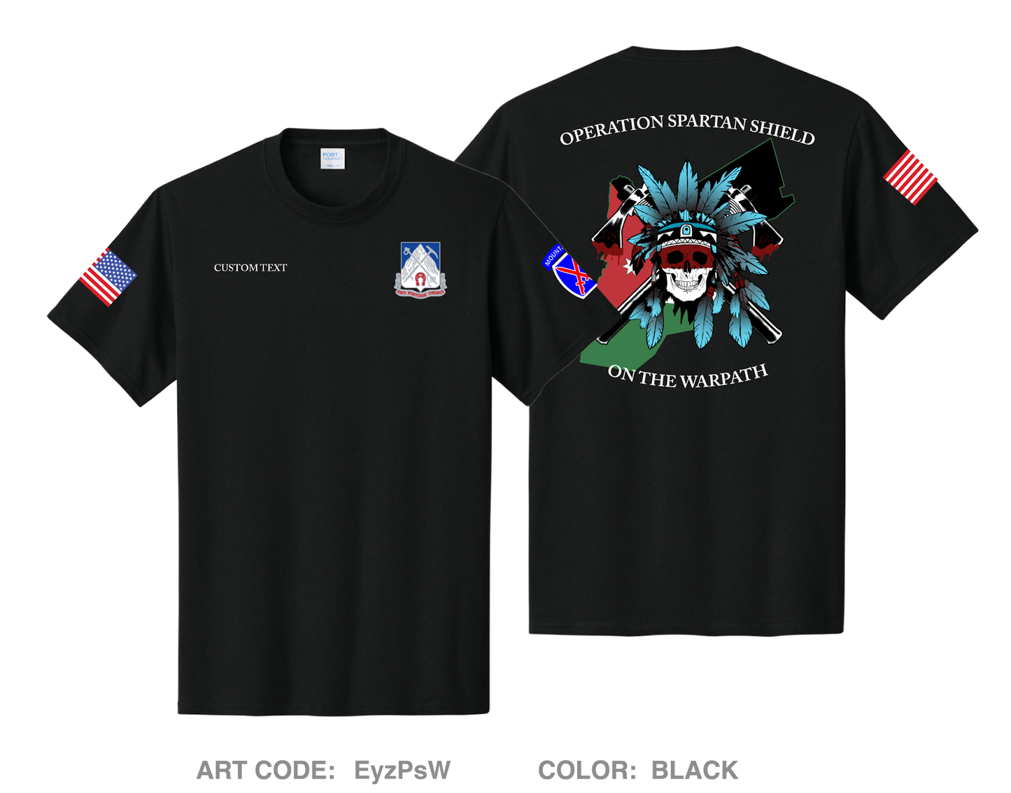 CUSTOM Comanche Company 2-87 IN Comfort Unisex Cotton SS Tee - EyzPsW