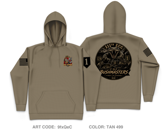 111th ECC 1st Platoon Bushmasters Core Men's Hooded Performance Sweatshirt - 9fxQeC