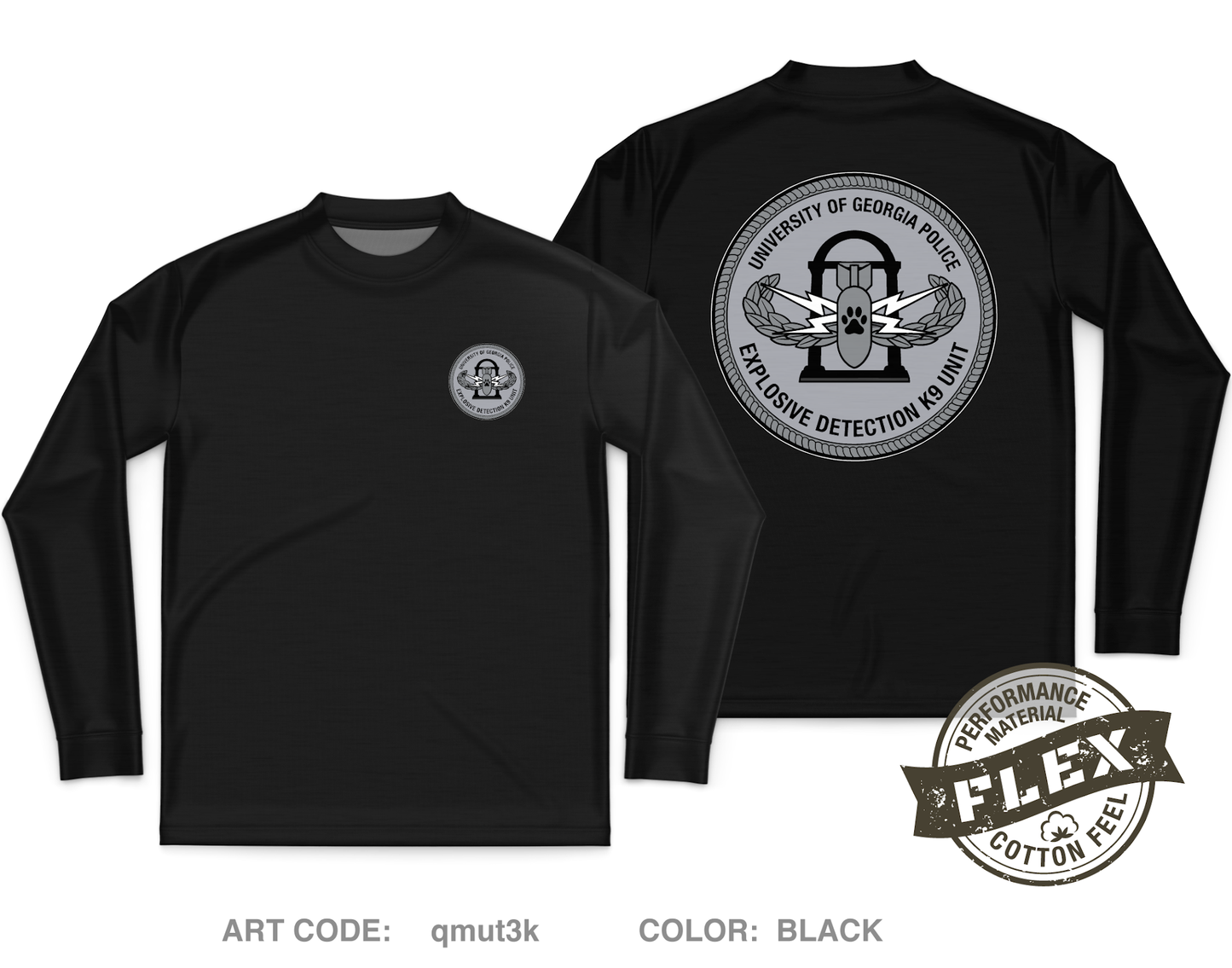 University of Georgia EOD K9 Unit Core Men's LS Flex Performance Tee - qmut3k