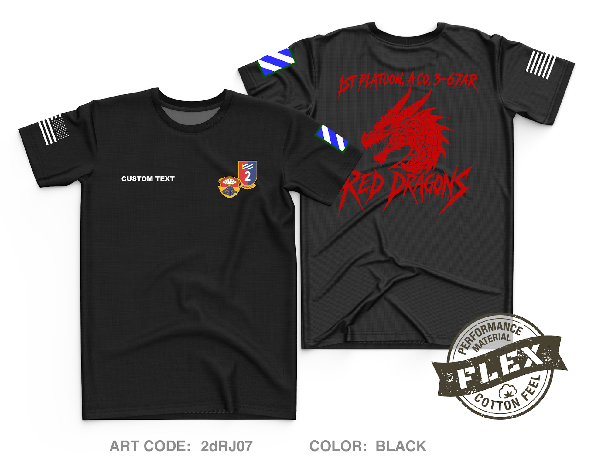 CUSTOM 1st Platoon Core Men's SS Flex Performance Tee - 2dRJ07