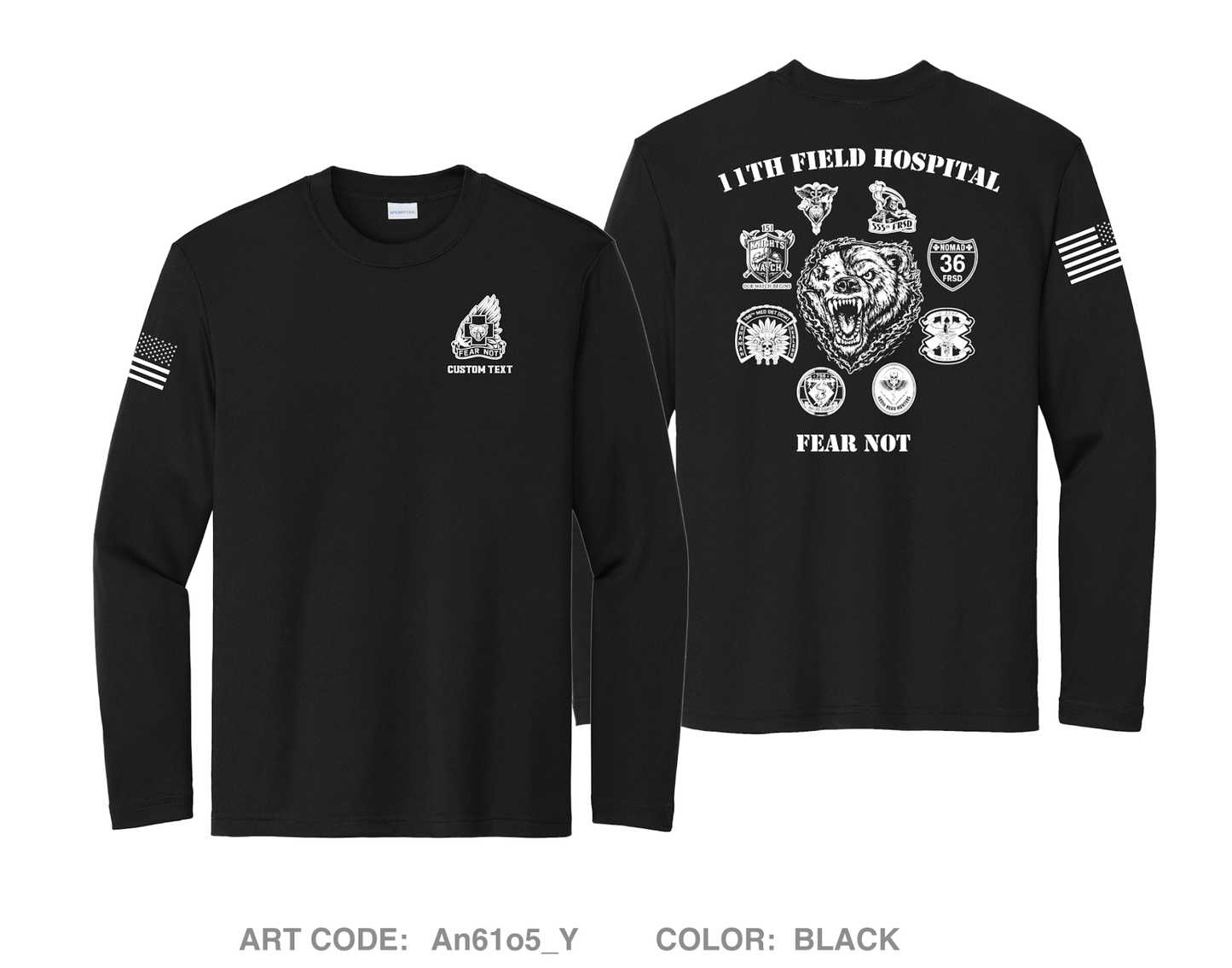 CUSTOM 11th Field Hospital Hi-Tech Performance Unisex Youth LS Tee - An61o5