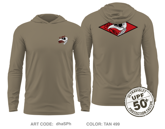 Crow PLT/3-319 AFAR Core Men's UPF 50+ Hooded Performance LS Tee - dhaSPh