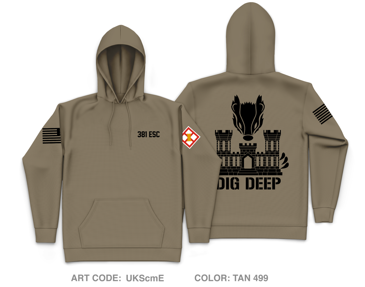 381 ESC Core Men's Hooded Performance Sweatshirt - UKScmE