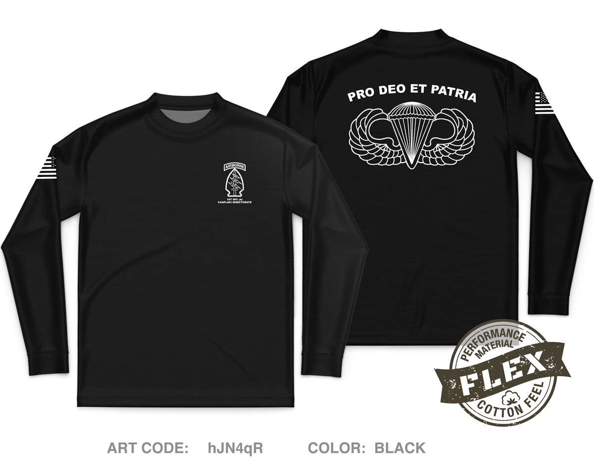 1st Special Forces Command Chaplain Section Core Men's LS Flex Performance Tee - hJN4qR