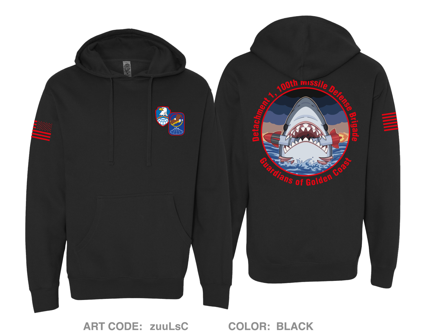 Detachment 1, 100th Missile Defense Brigade Comfort Unisex Hooded Sweatshirt - zuuLsC