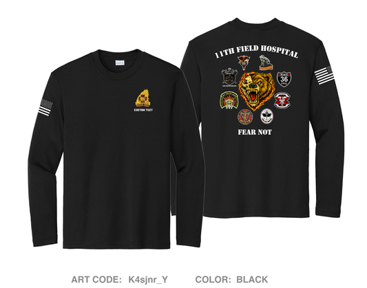 CUSTOM 11th Field Hospital Hi-Tech Performance Unisex Youth LS Tee - K4sjnr
